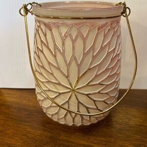 Pink and Cream Candle Holder